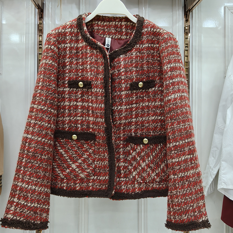 鑫衣之秀小香风短款外套女羊毛呢