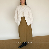vodka&soda 保暖宽松休闲感葫芦格绗缝90鸭绒羽绒服短款 冬季 新品