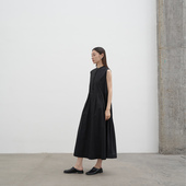 苏打 2022夏新品 日系小众无袖 vodka&soda 长纯色款 文艺连衣裙女