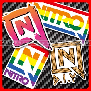 奈乔NITRO尼卓滑雪板贴纸 彩虹 单板个性彩色板贴