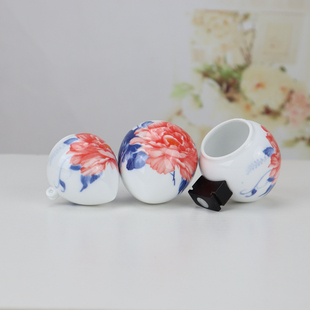 画眉鸟食罐青花鸟杯杯子瓷碗八哥蜡嘴高白鸡心牡丹竹鸟笼配件