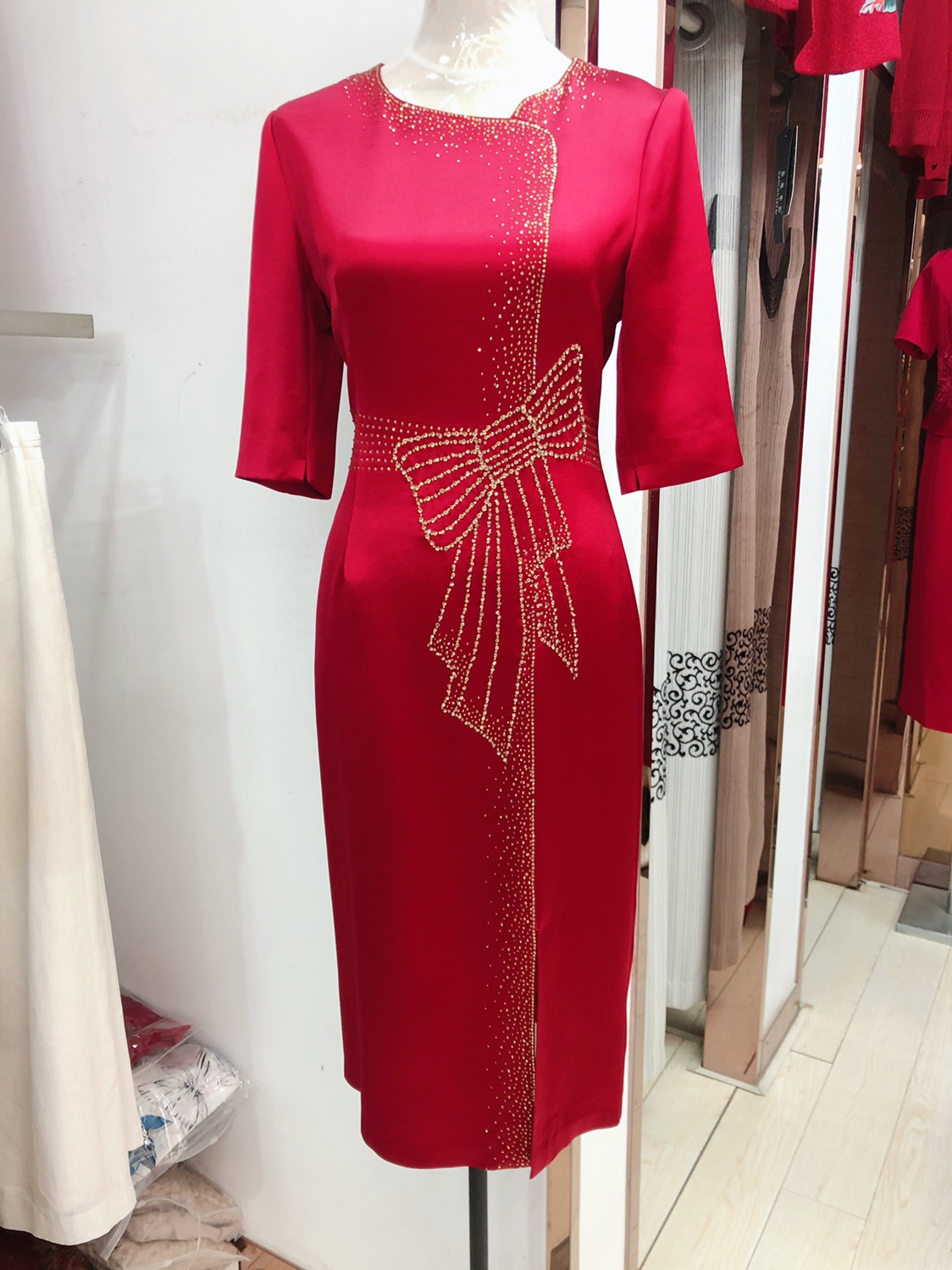 高端优雅喜妈妈婚礼旗袍裙礼服2023夏喜婆婆婚宴丈母娘结婚敬酒服