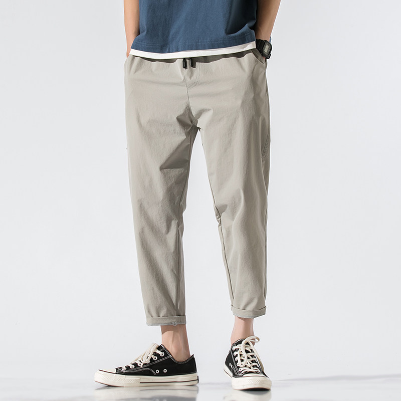 K805-P35夏季新款九分裤男士大码休闲裤修身小脚裤透气时尚裤子，男装休闲裤，电商B280-1（原A049）