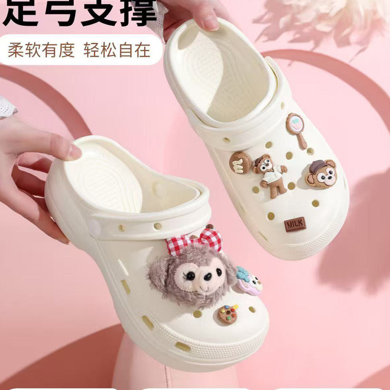 增高6cm女生外穿卡通洞洞鞋EVA女