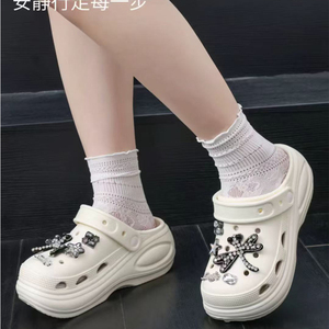 增高6cm女户外洞洞鞋蜻蜓女凉鞋