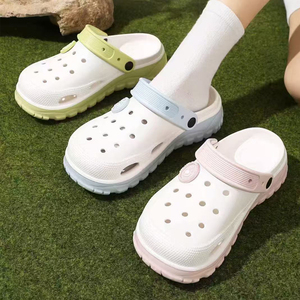 EVA女生双色底洞洞鞋外穿男士