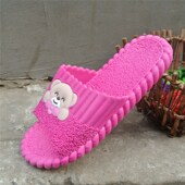 居家室内可爱一字拖鞋 男女拖鞋 女 卡通小熊托鞋 浴室洗澡情侣凉拖鞋