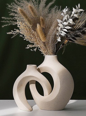 北欧风ins情侣礼物装饰摆件陶瓷花瓶客厅玄关电视柜简约家居ins风