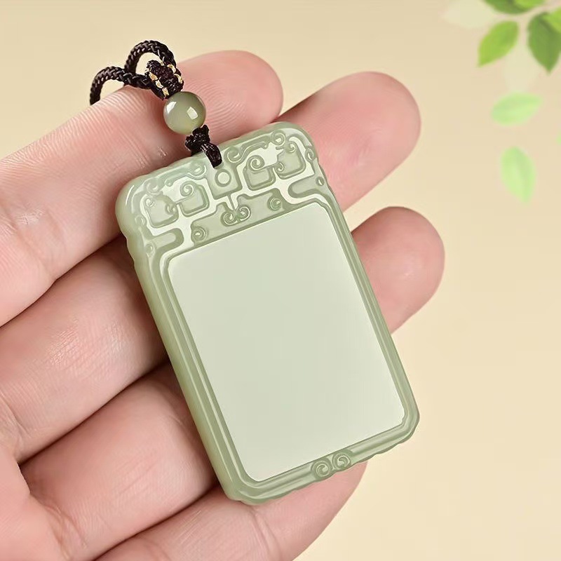 天然阿富汗玉度母观音菩萨吊坠白色玉观音牌子玉石玉挂件男女款