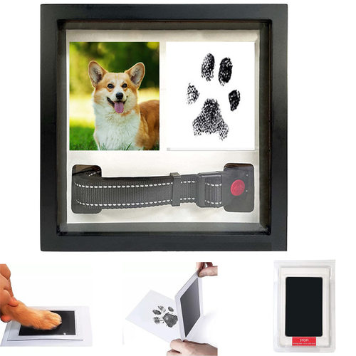 跨境实木宠物骨灰盒爪印相框猫咪狗狗爪印DIY宠物手脚印纪念相框