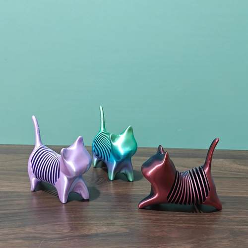 3D打印爆款超可爱弹簧猫超解压创意玩具手办儿童礼物车载摆件