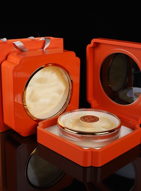 梅花开窗海参包装盒燕窝礼盒冬虫夏草空盒橙色通用透明圆盒空盒子