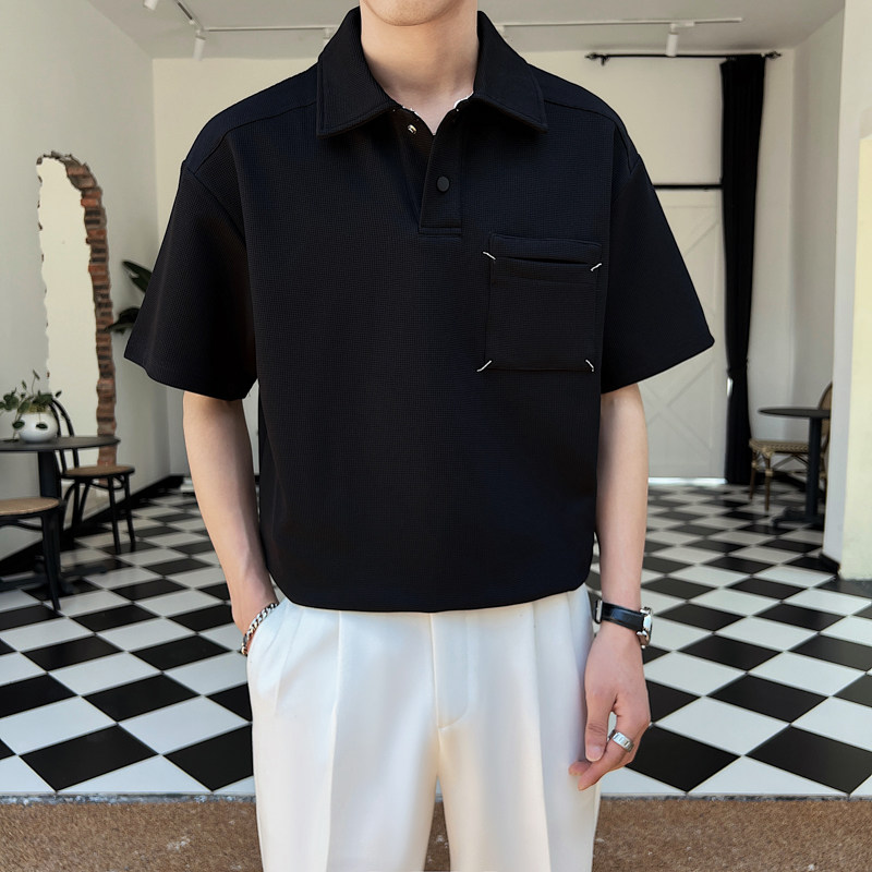 夏季新款男士帅气潮流纯色翻领短袖POLO衫PL600-P50,男装Polo衫,电商B307