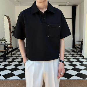 夏季新款男士帅气潮流纯色翻领短袖POLO衫PL600-P50图片