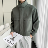 2025秋冬直播新款男士帅气立领加厚铂金尼毛呢外套W7032-P125，女装短外套，电商B307