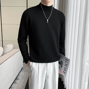 2022直播百搭纯色半高领毛衣针织衫4M010-P40,男装针织衫/毛衣,电商B307