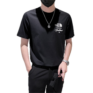 小伙风2023夏新款趣味印花T恤男士帅气休闲圆领短袖衫T7020-P45图片