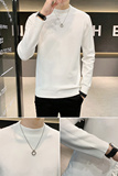 M010#秋冬新款男士店主风韩版修身纯色毛衣半高领打底衫4特P40，男装T恤，电商B307