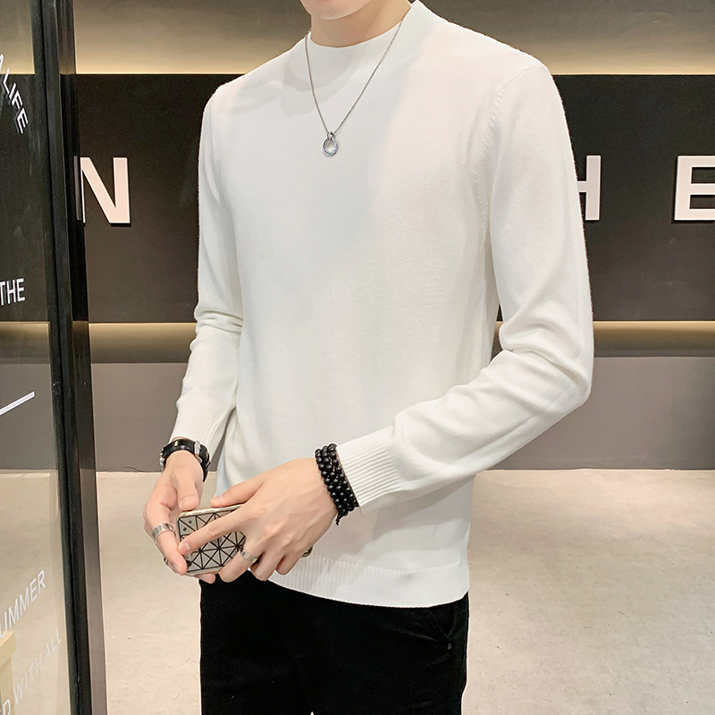 2025秋冬百搭纯色半高领毛衣打底衫大货在仓2M010-特P40，男装T恤，电商B307