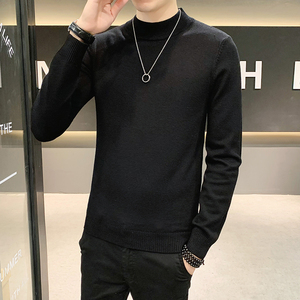 M010#秋冬新款男士店主风韩版修身纯色毛衣半高领打底衫1 特P40,男装T恤,电商B307