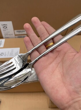 出口日韩 304不锈钢勺子叉子套装 加厚手柄餐叉餐勺精美餐具组合