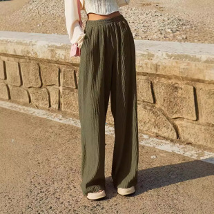 百搭千层皱休闲 时尚 亚马逊Tiktoktemu欧美女装 2024春夏新款