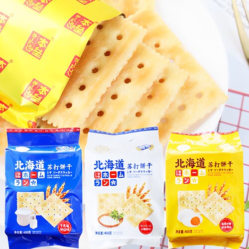 本垒北海道日式咸蛋黄味苏打饼干