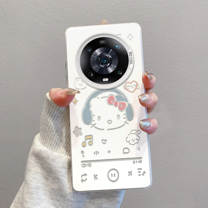 荣耀Magic3手机壳耳机凯蒂猫彩银