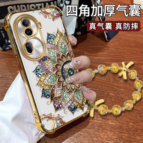 OPPOReno11手机壳敦煌莲花纹电镀