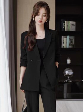 早春休闲西服套装女2026春秋季新款韩版职业西装外套阔腿裤两件套
