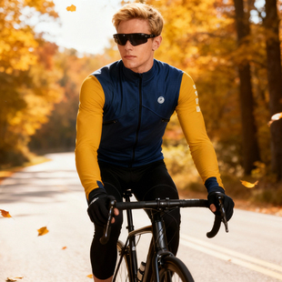 冬季防风加绒骑行服保暖长袖男士滑冰服滑轮服自行车骑行上衣外套