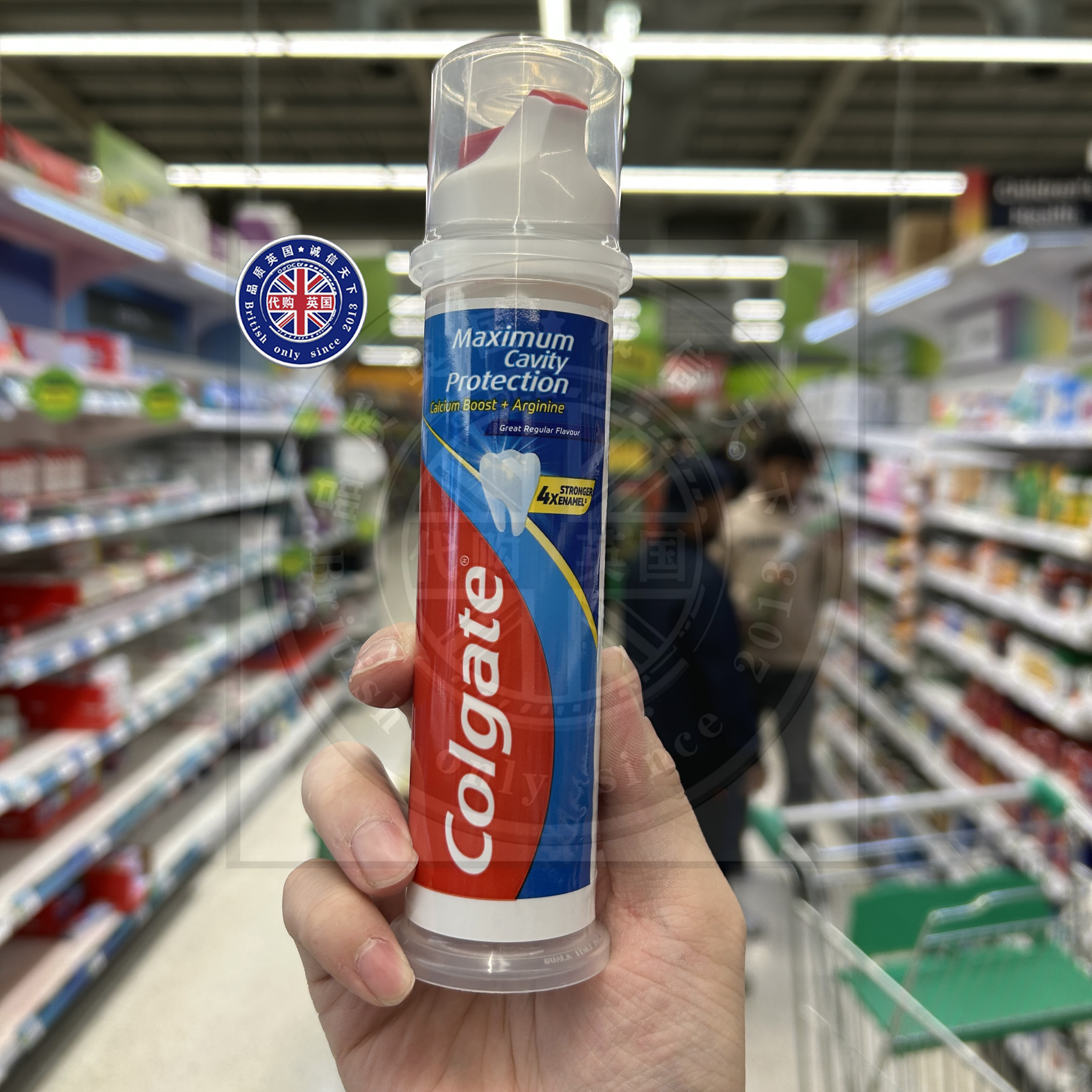 英国原装进口COLGATE高露洁牙膏炫白清洁牙渍防蛀护龈清新口气