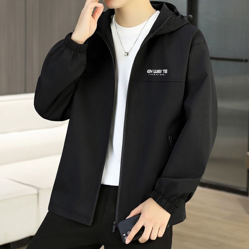 连帽夹克男士冲锋衣2026年春季新款美式休闲外套男夹克立领春秋款