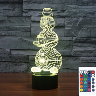 圣诞雪人卧室小夜灯插电充电七彩触控充电led灯桌面装 饰氛围夜灯