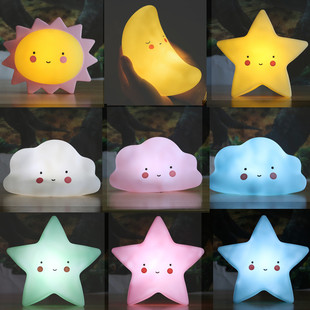 led灯兔子星星月亮灯白云太阳鸭子卡通儿童灯房间装饰浪漫小夜灯