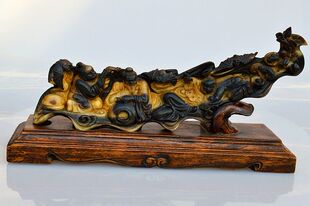 特价促销 精美名家雕刻工艺品角雕刘伶醉酒送礼收藏