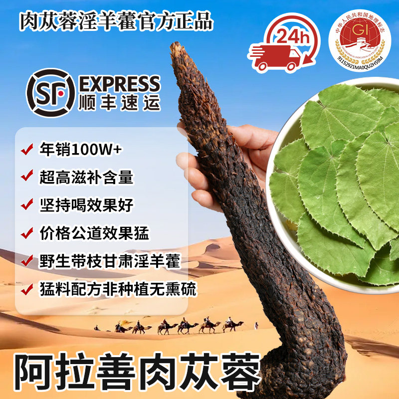 甘肃野淫羊藿生阿拉善肉苁蓉锁阳人参枸杞鹿茸鞭中药材正品旗舰