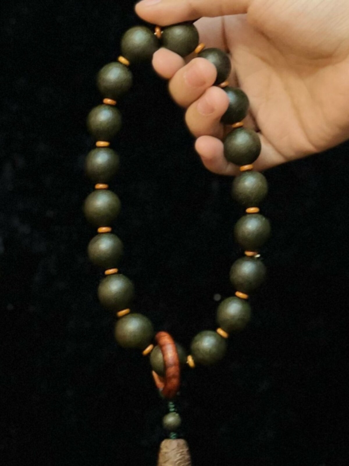 고대 향기 구슬 [MENGLING DREAMLAND] QINNAN AGARWOOD 휴대용 15MM * 18 체스 NAN AGARWOOD 팔찌 묵주 향 보내기