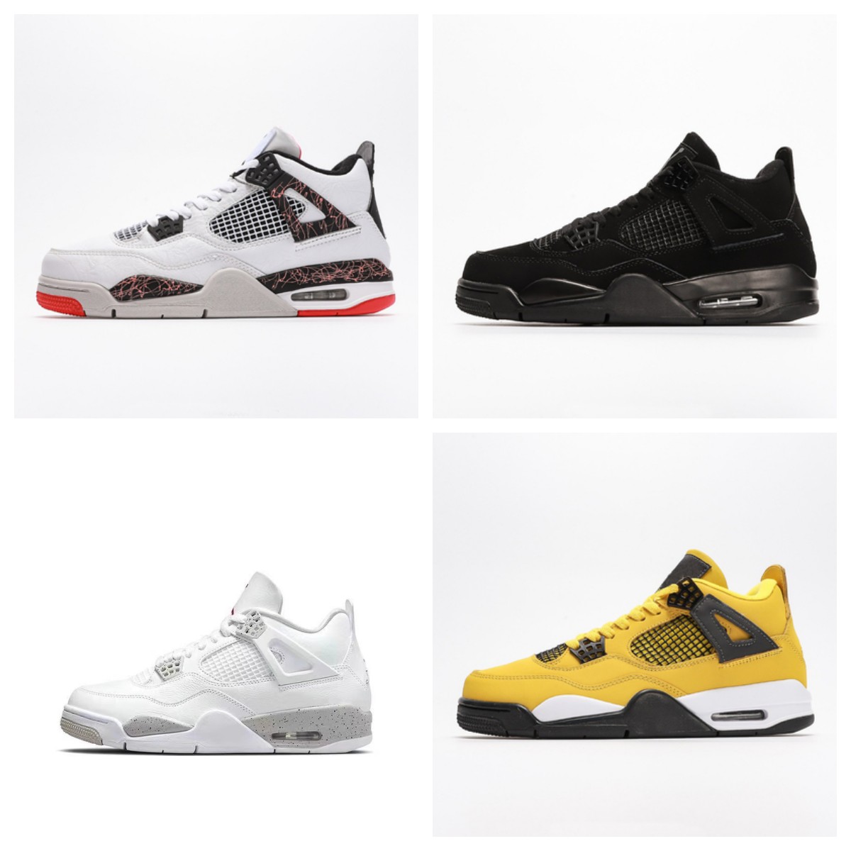 aj4高帮球鞋大学蓝白水泥雷神电母热熔岩鸳鸯男女情侣运动休闲鞋