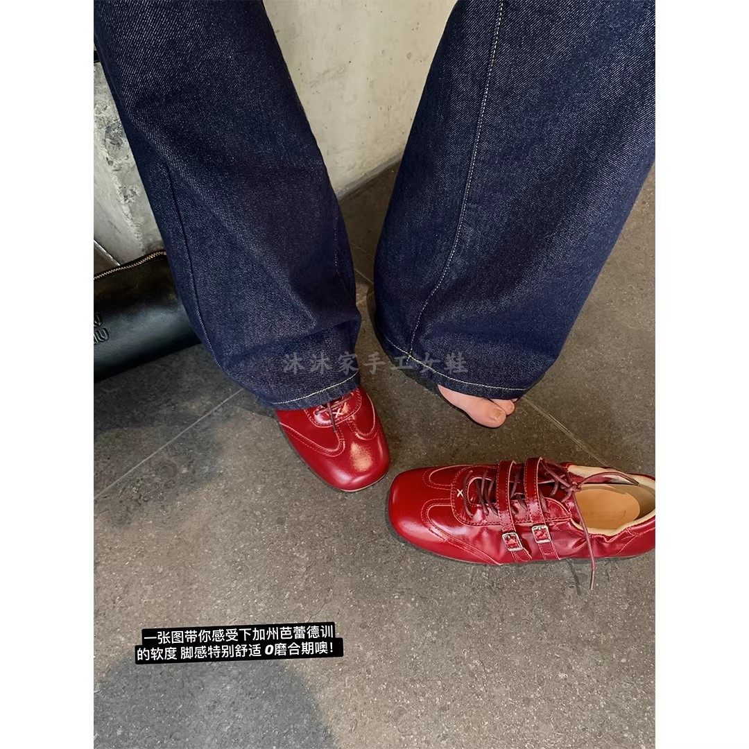 牛皮版~真皮复古芭蕾风德训鞋女新款内增高方头双扣系带玛丽珍鞋,女鞋,德训鞋,淘宝优惠券,粉丝福利购,淘宝优惠卷