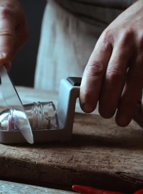 日本原装进口GLOBAL具良治厨刀 Minosharp快速磨刀器 磨刀保护夹