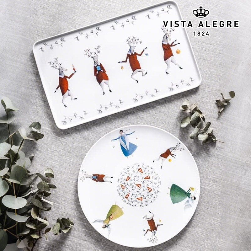 Vista Alegre葡萄牙ANGELS天使系列装饰摆件沙拉碗陶瓷盘装饰大盘