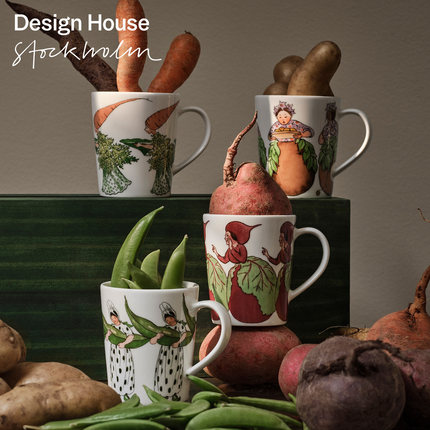 瑞典进口Design House Elsa Beskow系列新骨瓷马克杯早餐碗托盘