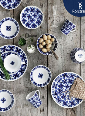 瑞典Rorstrand Mon Amie蓝色经典系列蓝蝴蝶储物罐马克咖啡杯碗