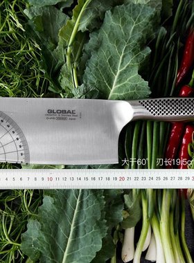 日本进口具良治GLOBAL家用中式传统切菜刀大号不锈钢刀厨师刀g-49