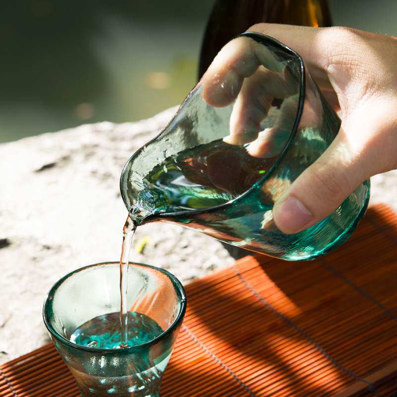日本津轻手工玻璃酒杯耐高温创意日式公道杯小号酒盅清酒杯白酒杯