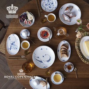 丹麦RoyalCopenhagen皇家哥本哈根手绘精灵隔热杯餐盘椭圆盘浅碗