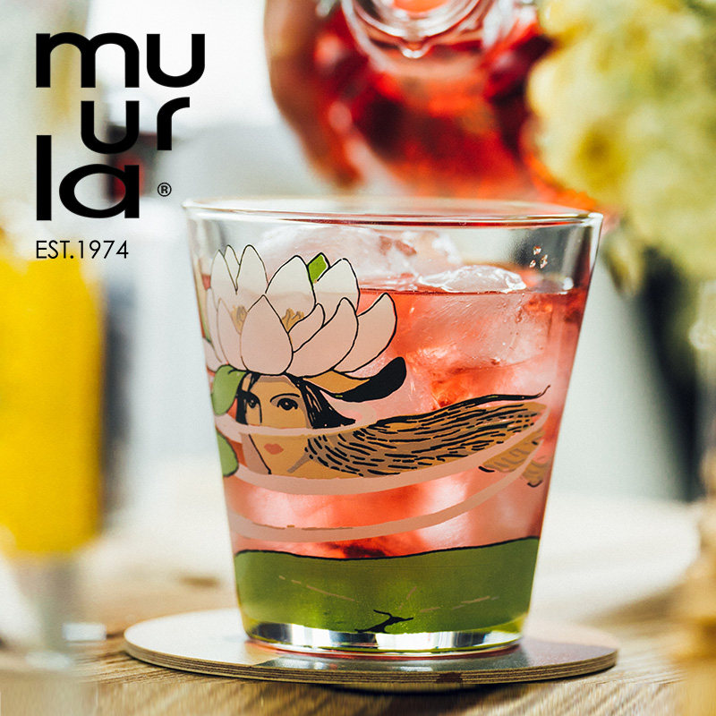 芬兰muurla进口玻璃杯水杯少女家用可爱ins风透明简约茶杯果汁杯