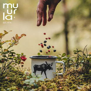 北欧芬兰muurla nordic系列搪瓷马克杯手工木制早餐托盘北欧蜡烛