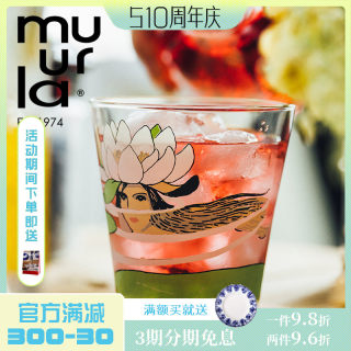 芬兰muurla进口玻璃杯水杯少女家用可爱ins风透明简约茶杯果汁杯